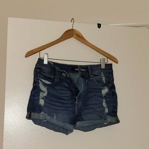 Express Distresses High Rise Shorts